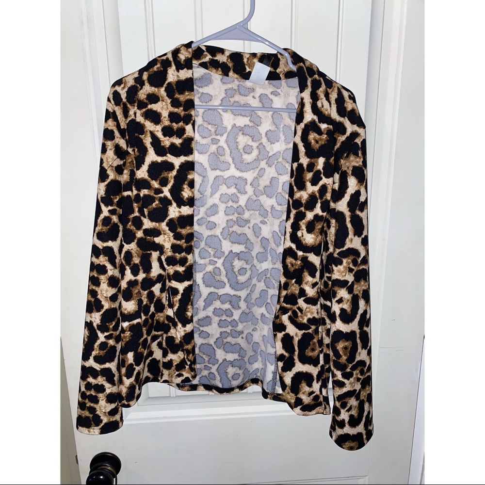 cheetah cardigan/blazer